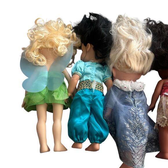 Disney Princess Doll Lot (7) Moana Tinker Bell Elsa Anna Rapunzel Jasmine Belle - Picture 6 of 10